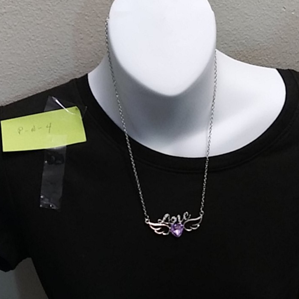 Ladies fashion silver tone necklace